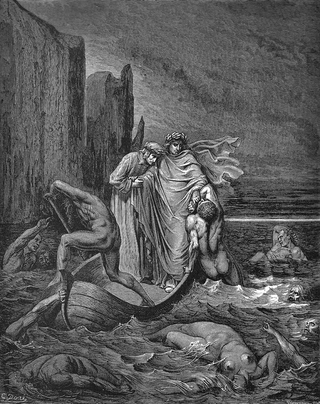 Virgil casts off Filippo Argenti